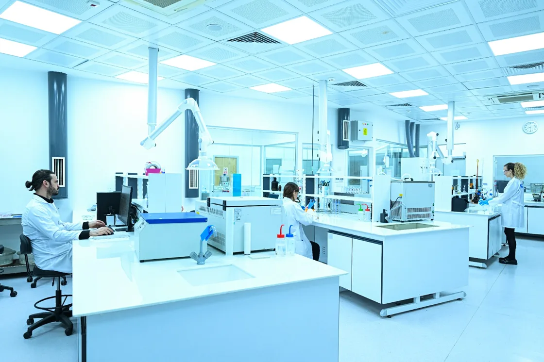 NeuColl laboratory team working in the R&D facility