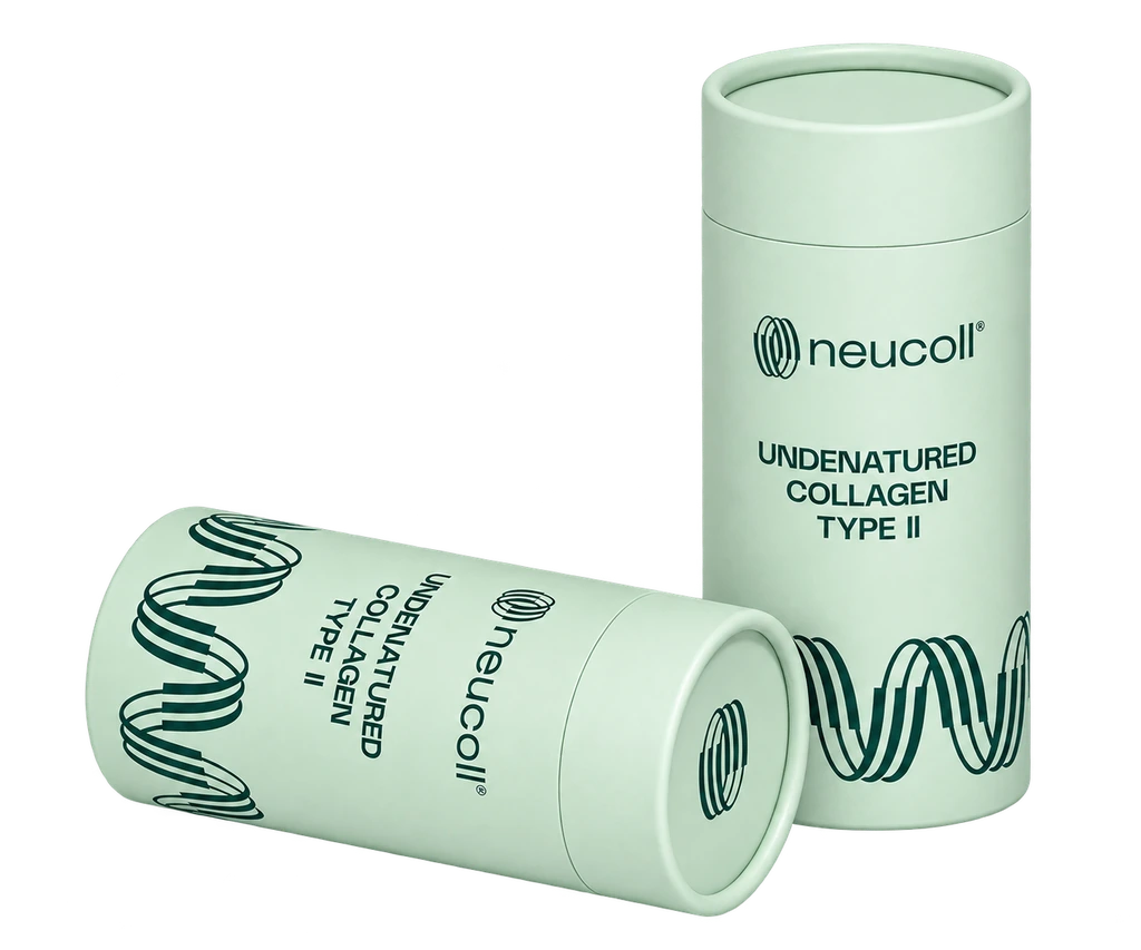 Two NeuColl undenatured Collagen Type II cylinder packages